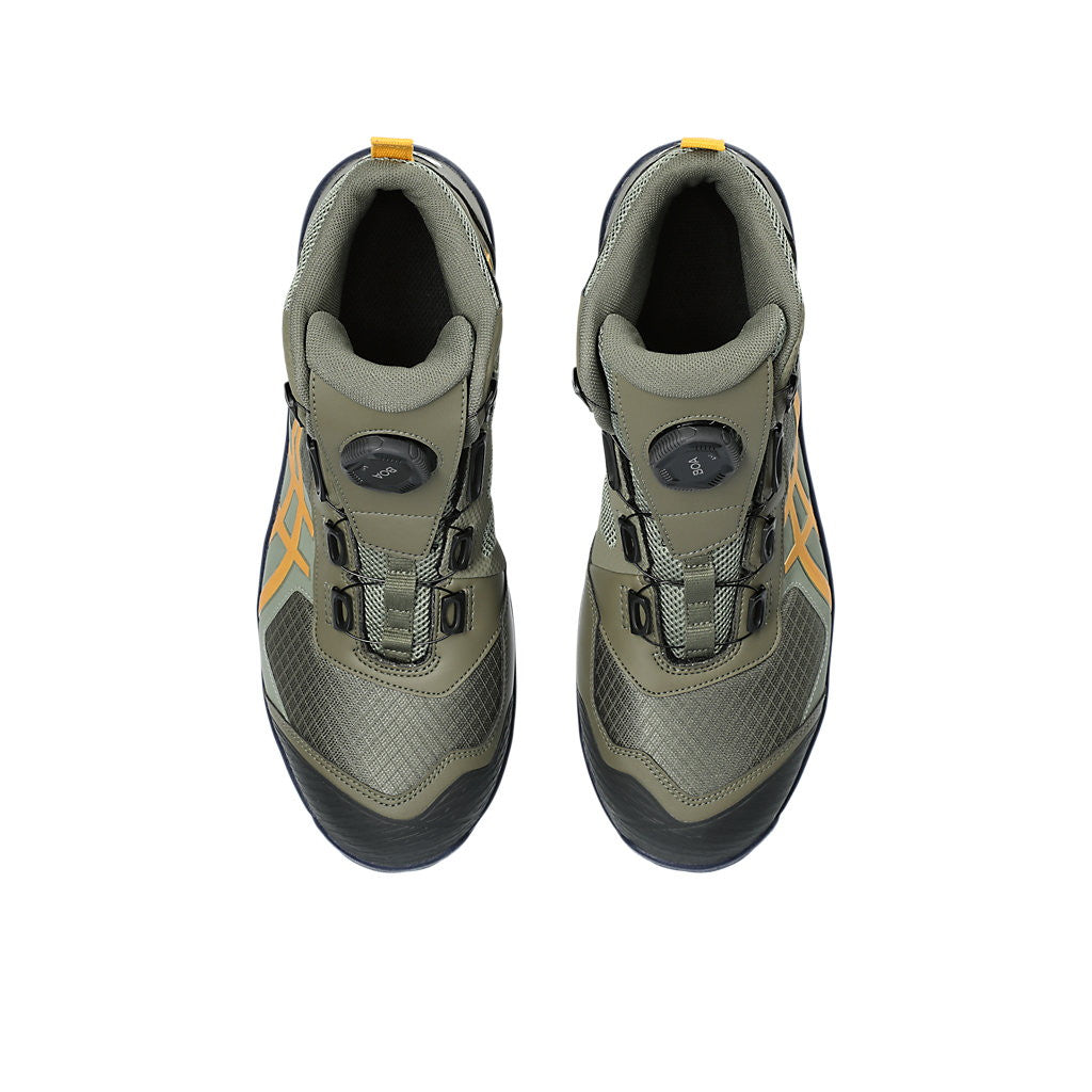 【新商品】ウィンジョブ® CP604 G-TX BOA　3E相当　安全靴　ユニセックス　マントルグリーン×タイガーイエロー 22.5㎝
