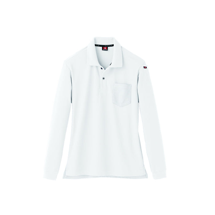 綿混紡によるナチュラルな着心地のポロシャツシリーズ　505長袖ポロシャツ 29ホワイト / S
