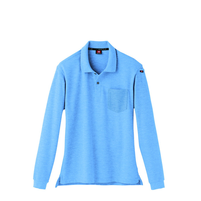 綿混紡によるナチュラルな着心地のポロシャツシリーズ　505長袖ポロシャツ 47サーフブルー / S