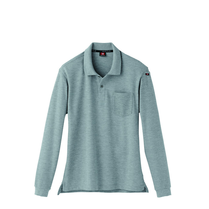 綿混紡によるナチュラルな着心地のポロシャツシリーズ　505長袖ポロシャツ 56ミドルグレー / S