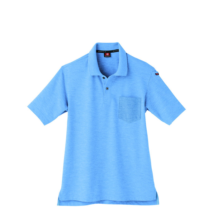 綿混紡によるナチュラルな着心地のポロシャツシリーズ　507半袖ポロシャツ 47サーフブルー / S