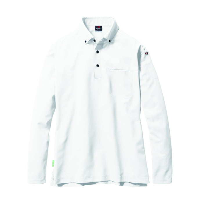 ※予約販売【2024SS新作】フォーマルなビジネスシーンに適応するボタンダウン仕様　715　Tricot series　長袖BDシャツ　ユニセックス 29ホワイト / S