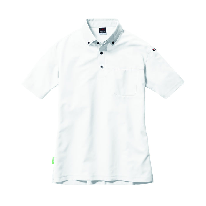 ※予約販売【2024SS新作】フォーマルなビジネスシーンに適応するボタンダウン仕様　717　Tricot series　半袖BDシャツ　ユニセックス 29ホワイト / S