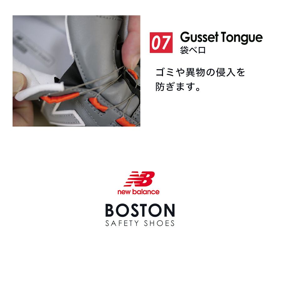 ニューバランス　BOSTON SAFETY SHOES　BOA　ホワイト＋ホワイト＋グレー