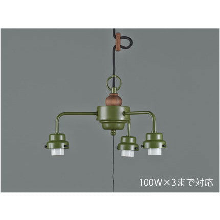 3灯用ビス止めCP型吊具･木製飾り付(緑塗装)