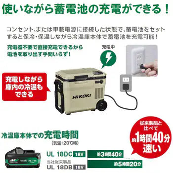 HiKOKI　コードレス冷温庫　18L　マルチボルト蓄電池2個付きオリジナルセット