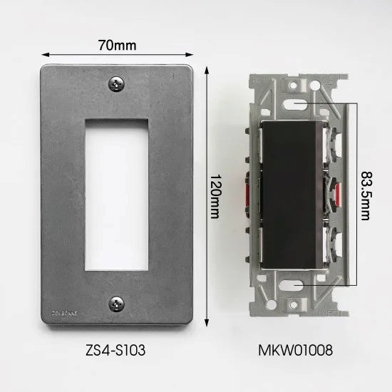 ZS4-J1_SG 角穴ダイカストプレート＋JIMBO_NKシングル セット ソリッドグレー